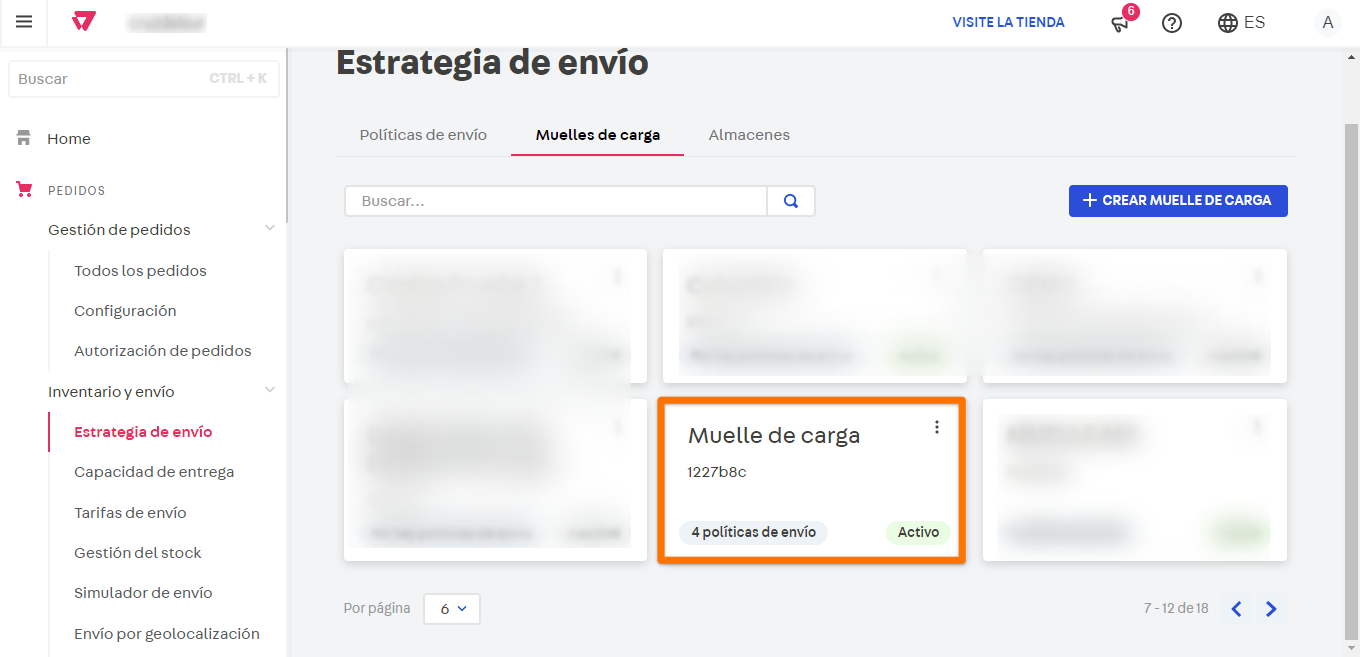Asociación a muelles de carga